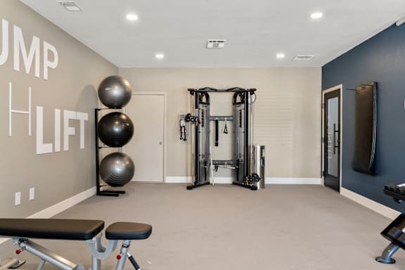 Fitness Center with various gym equipment at Horizon East.