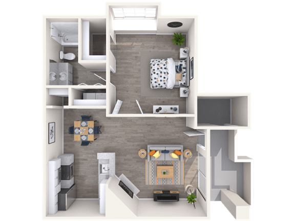 1 Bed 1 Bath 950 Sq Foot Layout at Boulders at Lookout Mountain Apartment Homes, Phoenix Arizona