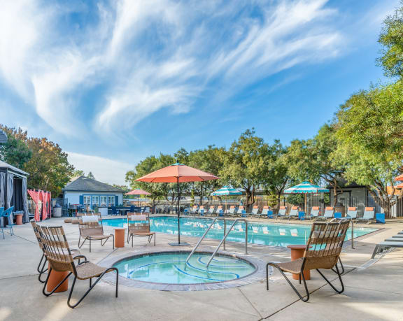our resort style swimming pool is clean and ready for guests to enjoy