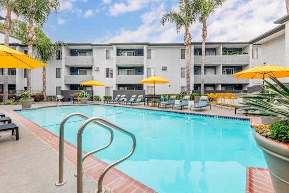 Large pool deck allowing for residents to make the most of warmer days at our updated pool.