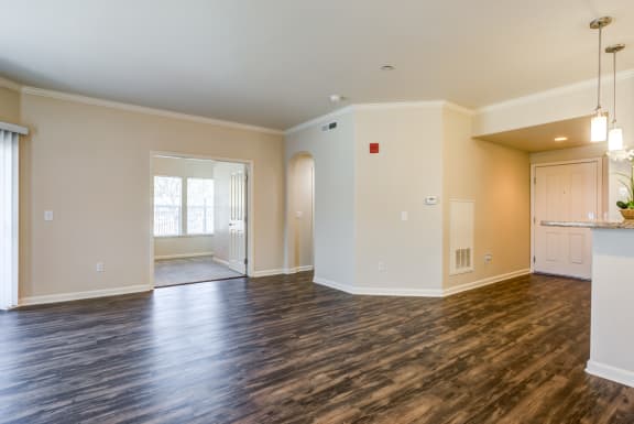 Gorgeous hard surface flooring at Harvest Park Apartments
