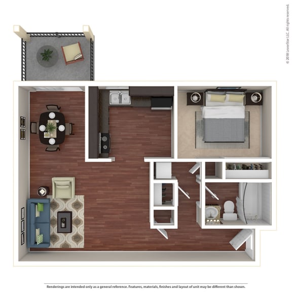 1BR/1BA A 1 Bed 1 Bath Floor Plan at Crooked Oak at Loma Verde Preserve, California