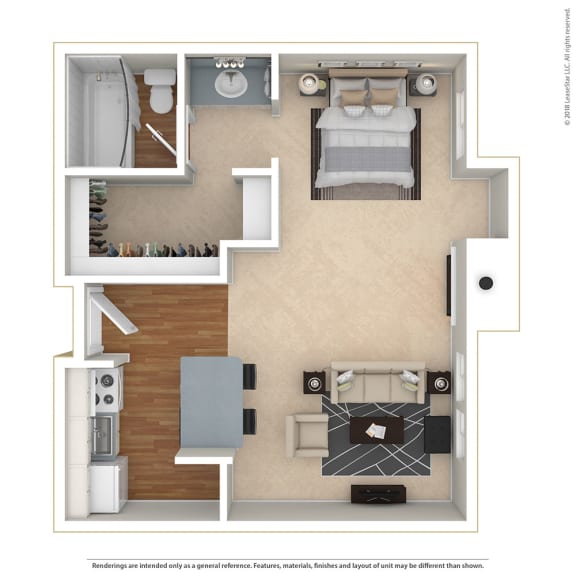 Studio 0 Bed 1 Bath Floor Plan at Twenty 2 Eleven Apartments, Canoga Park, CA, 91306