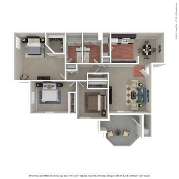 3 Bedroom / 2 Bath Floor Plan at The Hills at Quail Run, Riverside