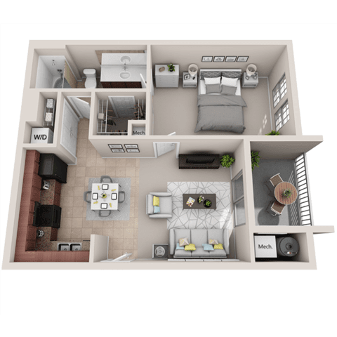 Solo Floor plan at Sonata Apartment Homes