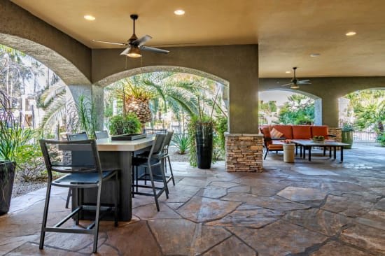 Outdoor area with seating at Boulders at Lookout Mountain Apartment Homes, Arizona, 85022
