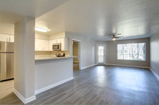 Kitchen and Dining Room with Breakfast Bar at Boulders at Lookout Mountain Apartment Homes, Arizona