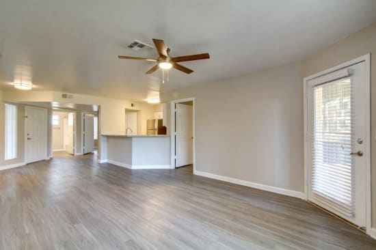 Dining Room with Ceiling Fan at Boulders at Lookout Mountain Apartment Homes, Phoenix