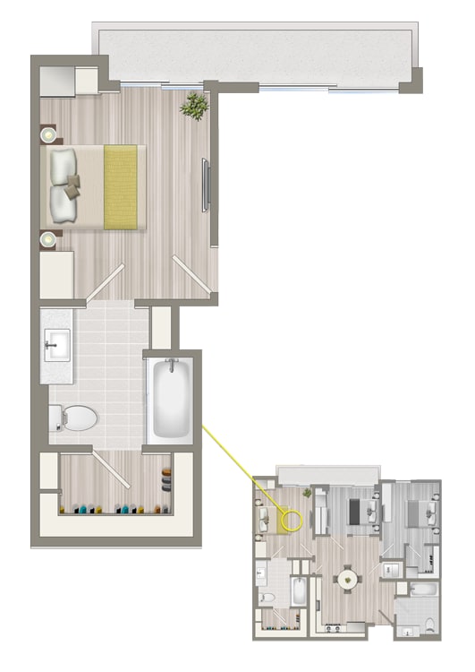 Ascent Furnished Co-Living Primary Suite B1