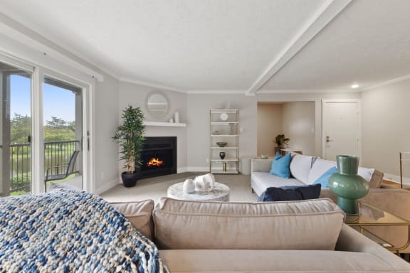 Bright living space at Lakes of Carmel Apartments, Indiana