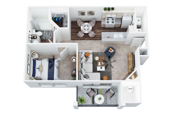 A1 floorplan at San Moritz Apartments, Las Vegas, NV 89128