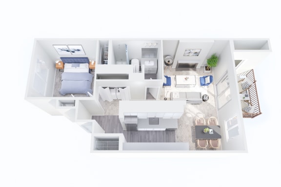 Floor Plan  One Bedroom One Bath at Cedar Heights, Washington
