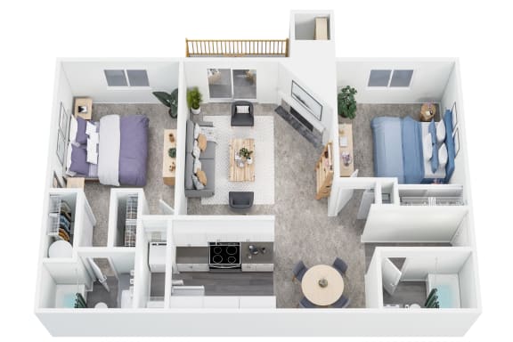 Two Bedrooms Two Baths