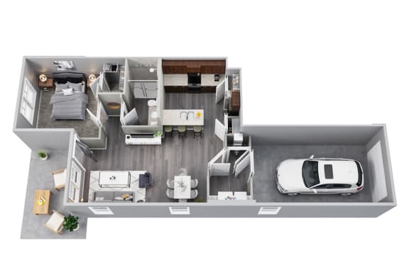 1 Bedroom 1 Bathroom Floorplan at Sunrise on the Monon, Carmel, IN