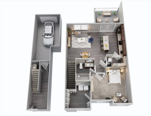 1 Bed One Bath Floorplan at Sunrise on the Monon, Carmel, 46280