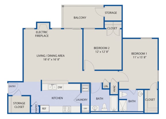 Large 2 Bedrooms 2 Baths - Phase I at Aspen Lakes Apartments, Indianapolis