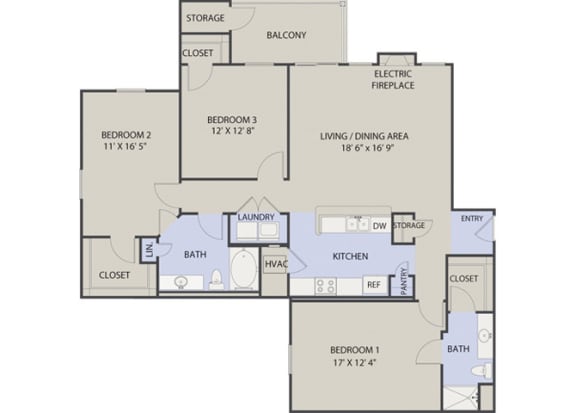 3 Bedrooms 2 Baths - Phase II at Aspen Lakes Apartments, Indianapolis, 46217