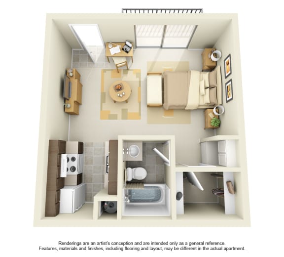 Studio Floor Plan at Woodlake, Escondido, CA
