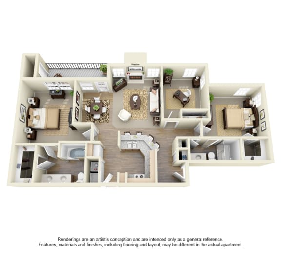 Floor Plan  Bentley Place at Willow Bend offers  spacious 1, 2 &amp; 3 Bedroom Apartments in Plano, TX! This is out 2 bedroom floor plan option!