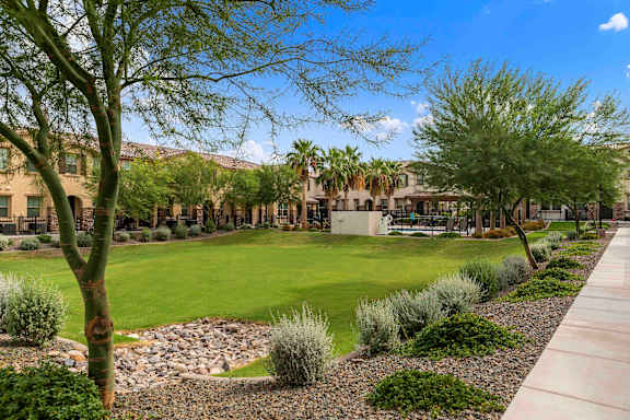 Green grassy playfield at Casa Sole Vita Townhomes, Arizona