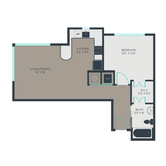 1H Floor Plan at Link Apartments® Manchester, Virginia
