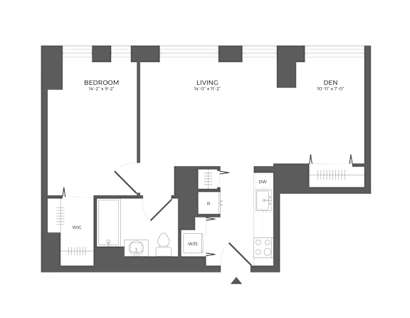 A black and white diagram of a house layout with labeled rooms.
