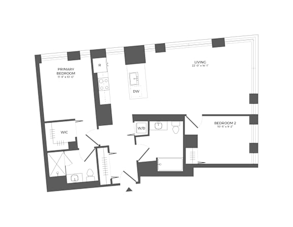 A black and white image of a house floor plan.
