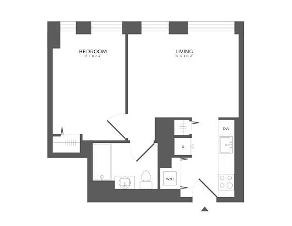 A1 Floor Plan at Link Apartments® QPN, Long Island City New York