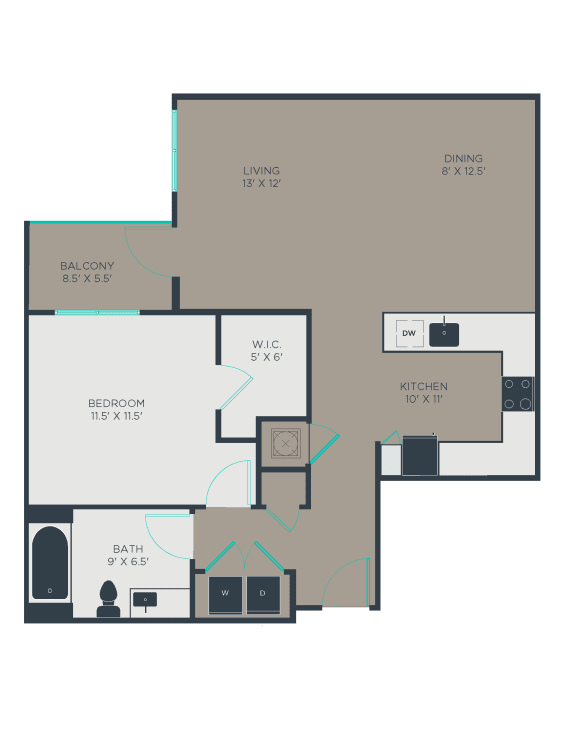 Floor Plan  A5 Floor Plan at Link Apartments&#xAE; Brookstown, Winston Salem, North Carolina
