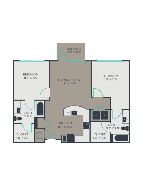 B1 Floor Plan at Link Apartments® Brookstown, North Carolina