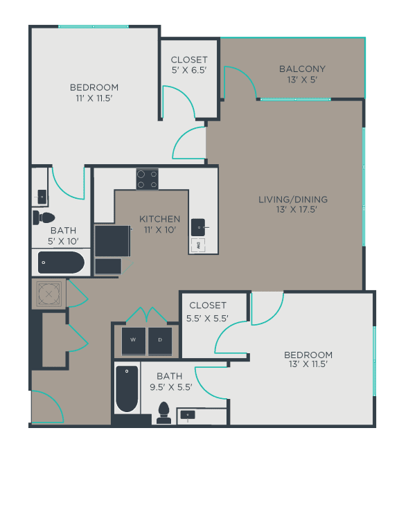 Floor Plan  B4 Floor Plan at Link Apartments&#xAE; Brookstown, Winston Salem, NC