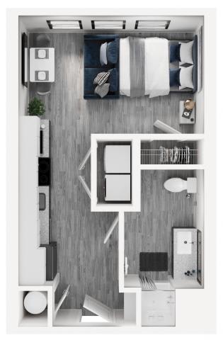 Floor Plan  S1A Floor Plan at Link Apartments&#xAE; Calyx, Chapel Hill North Carolina