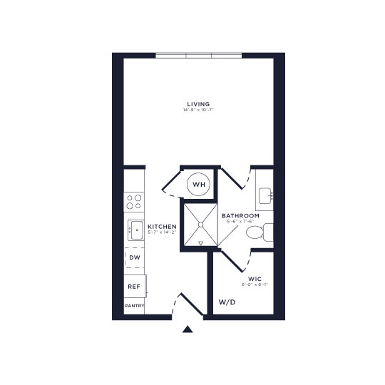 Studio 1 bath at Link Apartments® CYKEL Apartments, North Carolina