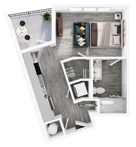 Floor Plan  Studio 1 bath D at Link Apartments&#xAE; CYKEL Apartments, Charlotte