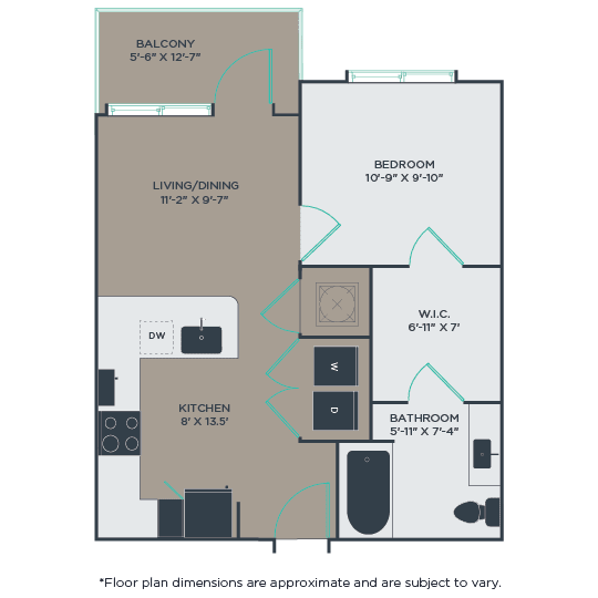 A2A Floor Plan at Link Apartments&#xAE; Mint Street, Charlotte