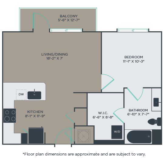 A3 Floor Plan at Link Apartments&#xAE; Mint Street, North Carolina