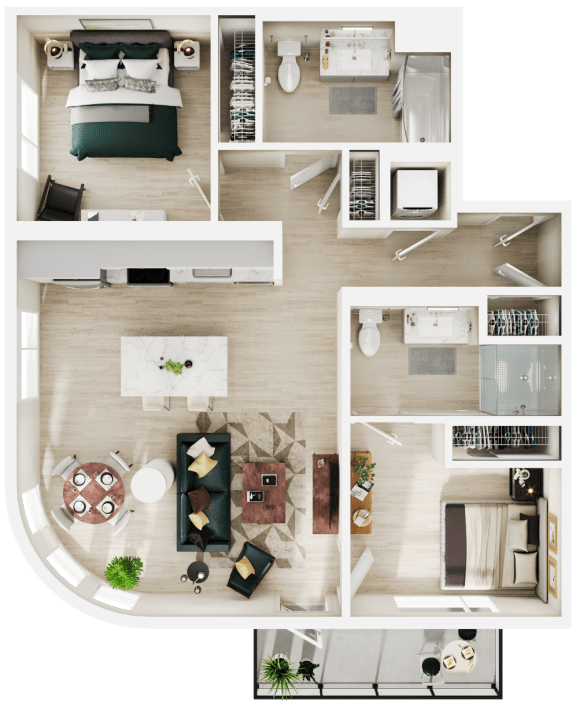2 bed 2 bath J at Link Apartments® Four 12, Oakland, CA