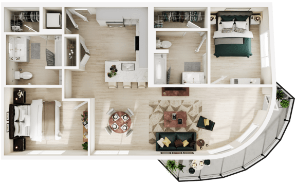 2 bed 2 bath K at Link Apartments® Four 12, Oakland, 94607