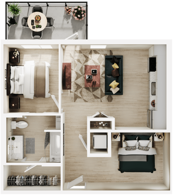 2 bed 2 bath L at Link Apartments&#xAE; Four 12, Oakland