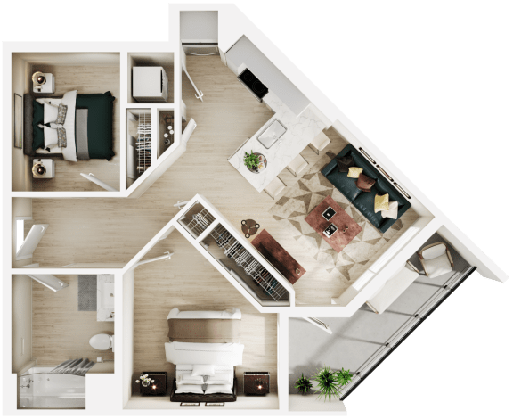 2 bed 2 bath M at Link Apartments&#xAE; Four 12, California