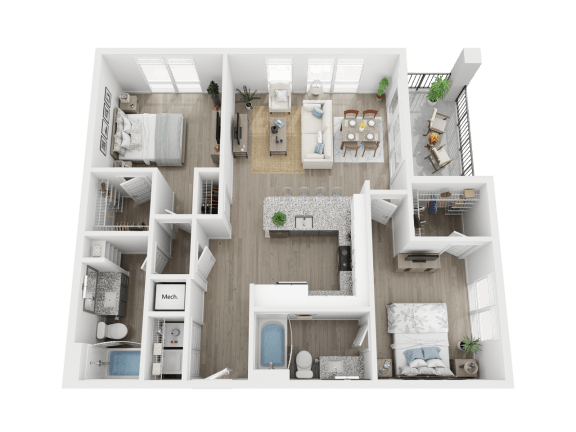 B2 Floor Plan at Link Apartments® 4th Street, Winston-Salem, NC