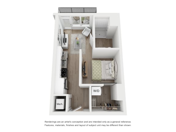 A1 Alt Floor Plan at Link Apartments&#xAE; H Street, Washington, Washington