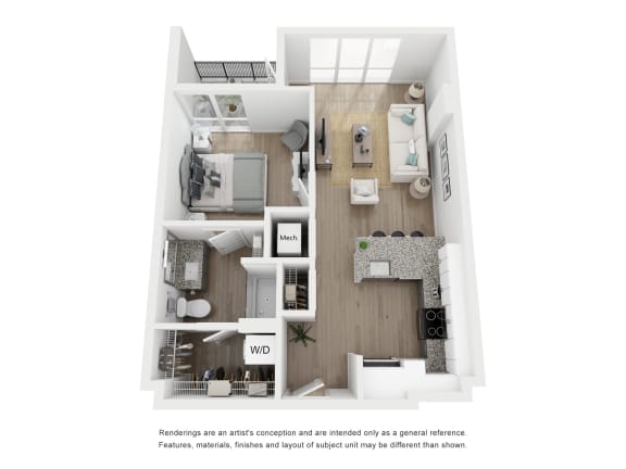 Floor Plan  A2 Floor Plan at Link Apartments&#xAE; H Street, Washington