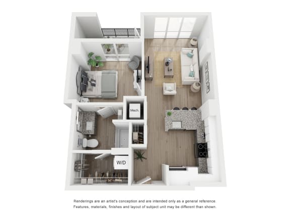 A2 Alt Floor Plan at Link Apartments® H Street, Washington, Washington