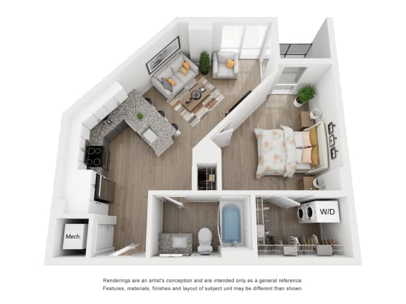 Floor Plan  A8 Floor Plan at Link Apartments&#xAE; H Street, Washington, Washington