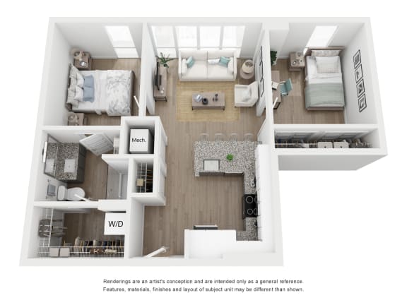 AD1 Floor Plan at Link Apartments&#xAE; H Street, Washington