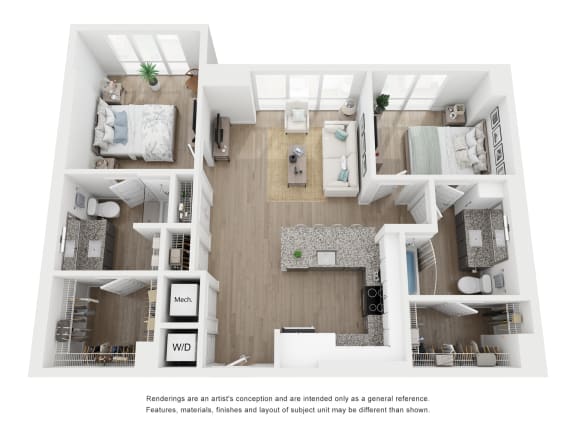 B1 Floor Plan at Link Apartments&#xAE; H Street, Washington, DC