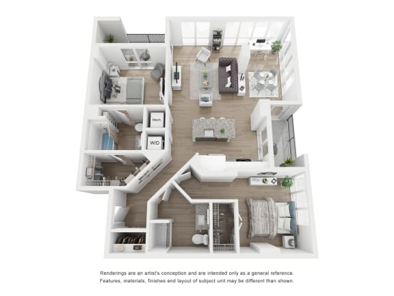 B2 Floor Plan at Link Apartments® H Street, Washington, Washington