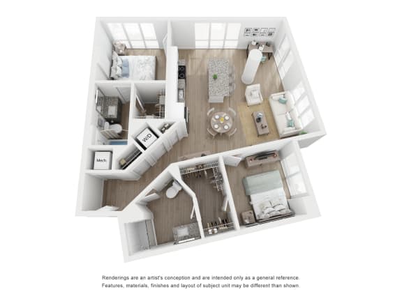 B4 Floor Plan at Link Apartments&#xAE; H Street, Washington, DC