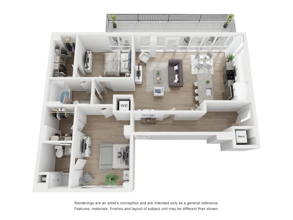 Floor Plan  B5 Floor Plan at Link Apartments&#xAE; H Street, Washington, Washington